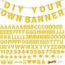 131 PCS Custom Banner DIY Letter Banners Personalized Banner for Birthday Congratulations Wedding Party Banners Coarse Golden 5-inch
