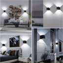 Ledmo Modern Sconce Wall Light Up Down, Outdoor Adjustable 20W 6500K Porch Lights, IP65 Exterior and Interior Aluminum Wall Pack Light, 1800LM Square for Garage, Garden, Staircase, Courtyard, 4 Pack