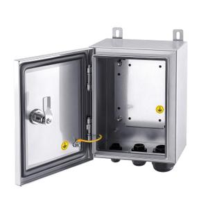 IP65 Weatherproof Stainless Steel Box Wall-Mounted Electronic Equipment Enclosure Box with Mounting Plate and Wall Bracket (10'' x 8'' x 6'')