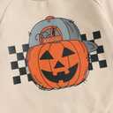 Toddler Baby Boy Halloween Outfit Pumpkin Ghost Print Crew Neck Sweatshirt Long Sleeve Fall Winter Pullover Tops (Beige)