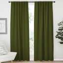NICETOWN Living Room Blackout Draperies Curtains for Christmas Decorations, (Olive Green Color) W52 x L84, 2 Pieces, Room Darkening Window Blackout Drape Panels
