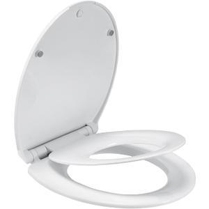 Round Slow Close Toilet Seat with Toddler Seat Built In, Potty Training Seat, Easy to Install and Remove, Never Loosen, White