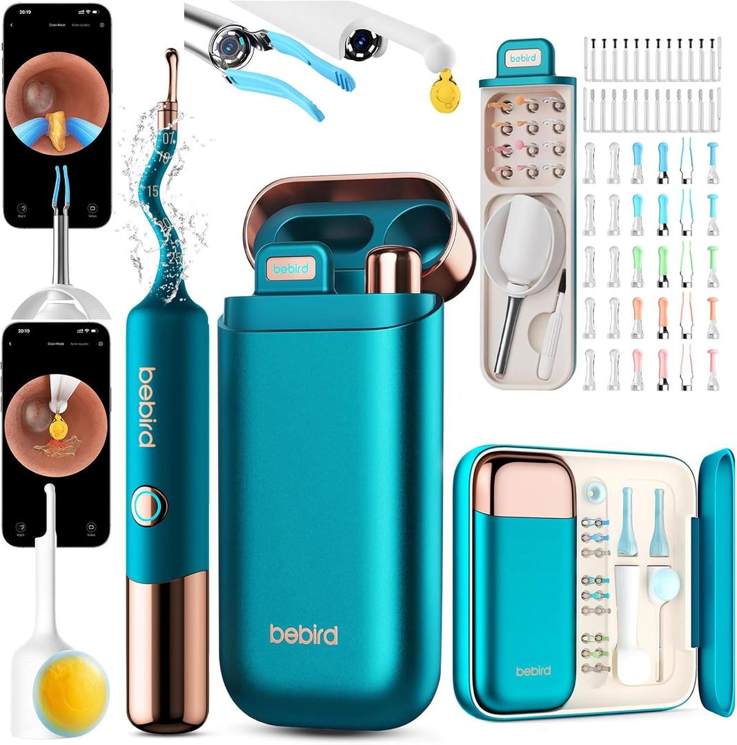 Bebird Ear Cleaner with Camera - 2K HD Wireless Otoscope with Light - 5G WiFi Real-Time Video - Visual Tweezers & Ear Care Dropper - Flexible Ear Wax Removal Tool Kit for Family - FSA HSA Eligible
