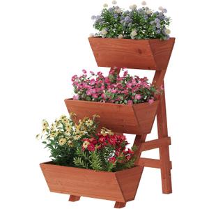 viewcare Raised Garden Bed, 3 Tier Small Vertical Garden Planter for Indoor & Outdoor, Raised Planter Box with Legs, Garden Planter Box for Flowers/Vegetables/Plants (Medium)