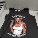 Tattoos Are For Sinners Funny Tattoo Devil Woman Tattooist Tank Top XXL