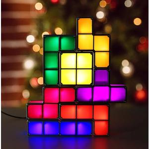 Stackable Night Light, 7 Colors LED Puzzle Light, 3D DIY Magic Puzzle Night Light, Novelty Desk Lamp for Room Decor and Teens Ideal Gift (Plug)