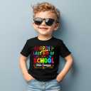 Toddler Last Day of School Shirt for Boys Kid Grils, My Happy Last Day of School T Shirt, Cotton Blend, Funny Design :4-7T (Black)