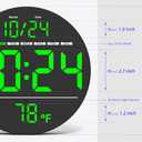 Digital Wall Clock with Large LED Display, Date, Temperature, Auto-Brightness | Small [PLUG-IN] Clock | Modern Electric Wall Clock for Bedroom, Classroom, Living Room, Home, Office, Farmhouse Green