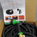 Flexi Hose Expandable Garden Hose with 8 Function Nozzle, 100FT - Lightweight Retractable Garden Hose, Water Hose - No-Kink Flexibility, 3/4 Inch Solid Brass Fittings and Double Latex Core