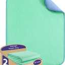 Washable Underpads, Super Absorbency Reusable Bedwetting Incontinence Pads for Kids, Adults, Elderly, and Pets - Waterproof Protective Pad for Couch, Sofa, Floor, Bed (500 Washes) (2 Pack - 18"X24")
