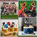 Football Party Supplies Kit Serve 24, Football Party Decorations Include Football Plates Napkins Cups Tablecloth Banner Balloon and Cake Topper for Birthday Game Day Tailgate Decor