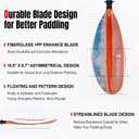Kayak Paddle Premium Carbon Fiber Paddle with Reinforced PP + Fiberglass Blade, Floating Adjustable Kayaking Oars, 3 Piece, 220-240 cm/86-94 Inches, Ocean Orange