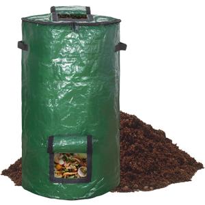 MyLifeUNIT Compost Bins Outdoor, Composting Bin for Outside Garden, Reusable Garden Yard Waste Bag, 34 Gallon (1 Pack, Green)