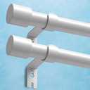 IFELS 2 Pack Heavy Duty Curtain Rods for Windows 66 to 120 Inch, 1 Inch White Curtain Rods Set of 2 Pack for Outdoor, Farmhouse, Bedroom, Adjustable Easy Install Curtain Rods (A2, White, 30"-120"-2Pack)