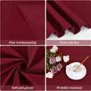 12 Pack Round Tablecloth 120 Inch - Burgundy Polyester TableCloth for Round Table, Premium Burgundy Tableclothes Washable Fabric Table Cover for Wedding Party Banquet Restaurant Reception Dining