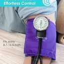 Professional Blood Pressure Cuff and Stethoscope Kit & Carrying Bag with Penlight, Aneroid Sphygmomanometer for Medical Students & Home Adult BP Monitoring, Purple