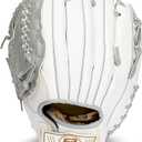 Franklin Sports Fastpitch Softball Glove - Field Master Fastpitch + Softball Mitt - Womens + Girls - White + Grey (White, S)
