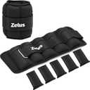 ZELUS 1 Pair Adjustable Ankle Weights, 2 4 6 8 10 lb Modularized Leg Weight Straps for Women Men, Weighted Ankle Weight Set with Removable Sandbags, 1-5 lb per Ankle Strap for Gym Yoga Jogging Walking (Black)