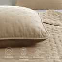 ROARINGWILD Cloud Oversized King Quilt Sets with Pillow Shams, Beige California Cal King Size Lightweight Soft Coverlet Bedspread, Tan Cream Thin Bedding Set, 3 Pieces, 118x106 inches