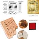 Wooden Rubber Stamp and Ink Pad Set 10Stamps 8 Ink Pads,18 Pieces Total for DIY Card Making,Crafts Party Decor Scrapbooking Cards Making