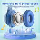 EarFun K3 Kids Headphones, USB Type C Over Ear Headphones for Kids, Volume Limit, HD Stereo Sound, Comfortable Fit, Foldable Wired Headphone for School/Travel/Boys/Girls/Tablet/iPad, Blue