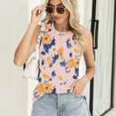 Kistore Womens Summer Tank Tops Sleeveless Crew Neck Pleated Blouse Shirts Fashion Clothes 2025 (XL)