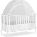 Akiky Large Pop Up Mosquito Net Crib Tent to Keep Baby from Climbing Out Baby Girl Netting Cover Canopy for Naps at Home&Traveling(White)