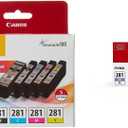 Canon PGI-280 / CLI-281 5 Color Ink Pack CLI-281 XL Photo Blue Ink Tank for Select PIXMA Printers