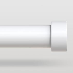 VOIIY White Curtain Rods for Windows 66 to 120 Inch(5.5-10 Feet),1" Diameter Drapery Rods with Modern Style End Cap Finials,Size:36-120 Inch