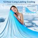 KMUSET Cooling Blanket Twin (60"x80"), Double Sided Summer Cooling Blankets for Hot Sleepers & Night Sweats, Cool Lightweight Blanket for Dorm Room Essentials, Picnic, Gifts for Women Powder Blue