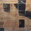 LEVERUP Large Abstract Wall Art Geometric Block Wall Artwork Brown Wall Decor for Living Room Bedroom Office 29×58 Inch
