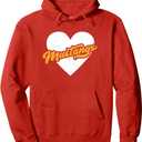 Vintage Mustangs High School Go Mustangs Pride Heart Pullover Hoodie, Red