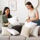 LANE LINEN 20x20 Throw Pillow Insert - Set of 4 White Pillow Inserts for Decorative Pillow Covers, Throw Pillows for Bed, Decorative Pillows for Bed, Couch Pillows, Throw Pillows for Couch