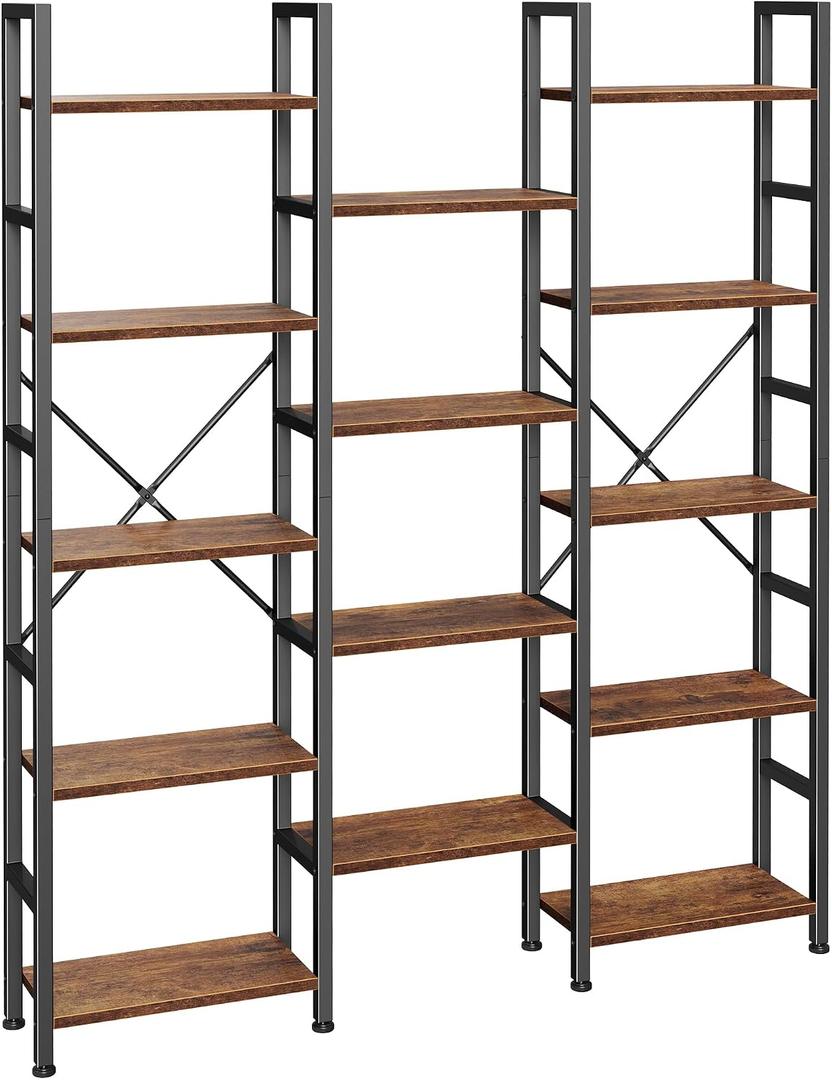 BAYKA Rustic Brown Floating Shelves 47.2in, Set of 2, Wall Mount Wood Shelf Easy Install, 30lbs Max Load, Hidden Bracket, Shelving for Bathroom Bedroom Kitchen Office Storage, Multi-Wall Compatible 