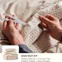Bedsure Cotton Duvet Cover King - 100% Cotton Waffle Weave Beige Duvet Cover King Size, PureWoven Breathable Bedding Set for All Season, 3 Pieces, 104"x90"