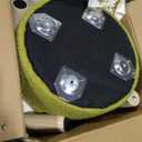 Wimarsbon Storage Ottoman, Modern Round Footrest with Soft Padded Seat, Teddy Velvet Footstool with Wood Legs, Accent Small Table or Plant Stand for Hallway, Living Room (Brilliant Green)