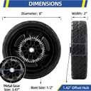 GICOOL 4 Pack Lawn Mower Wheels for Honda HRN216 HRN216VKA HRN216VKAA | 42710-VR8-N00ZA, 44710-VR8-N00ZA, Front and Rear Wheels