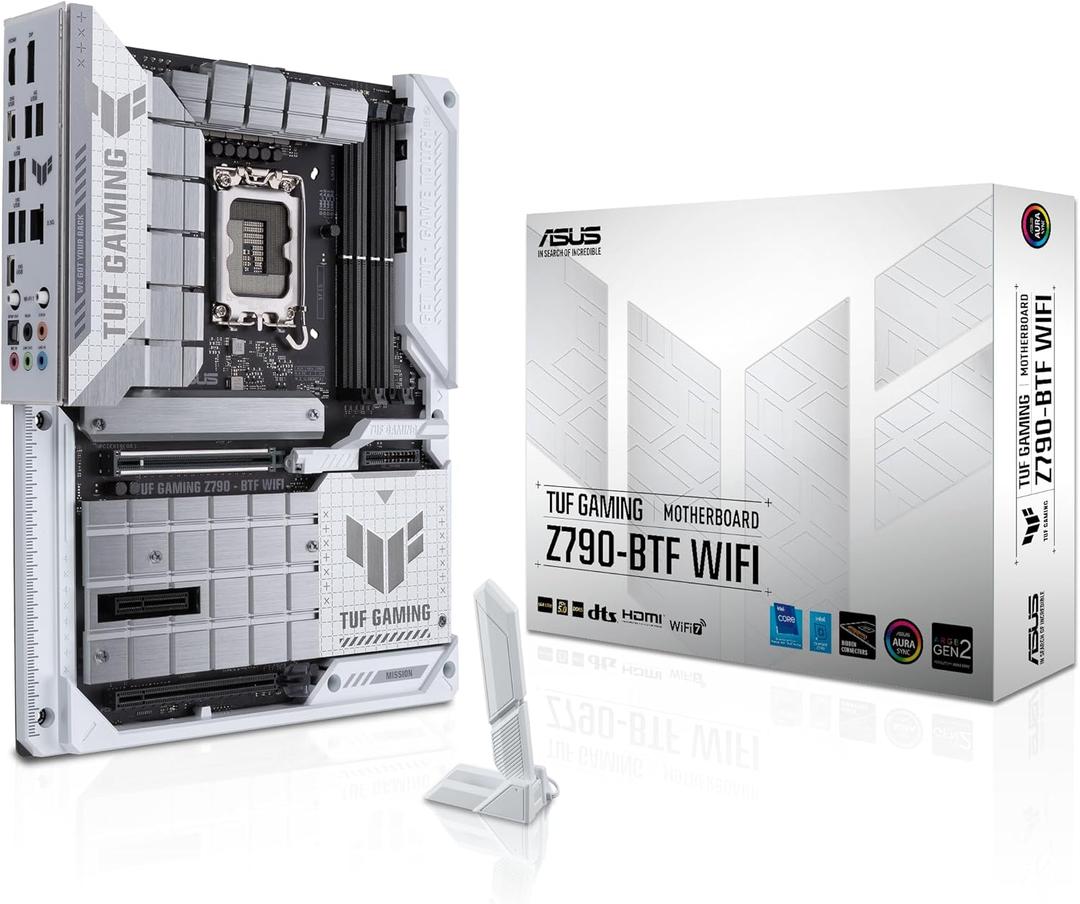 TUF Gaming Z790-BTF WiFi 7 Intel® Z790 (LGA 1700) ATX Motherboard, Hidden-Connector Design, PCIe 5.0, 4xM.2 Slots, 16+1+1 Power Stages, DDR5, 2.5Gb Ethernet, USB Type-C, Front USB Type-C, Thunderbolt 4