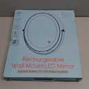 Rocollos Rechargeable Wall Mounted Lighted Makeup Mirror, 8 Inch Double-Sided LED Vanity Mirror 1X/10X Magnification,3 Color Lights Touch Screen Dimmable 360Swivel 13 Inch Extendable