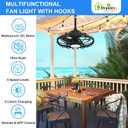 Depuley Gazebo Fans Outdoor Hanging: 20 Inch Black Plug In Caged Outdoor Fan with Light and APP Remote Control - Waterproof Ceiling Fan for Patio Porch Pergola Reversible DC Motor