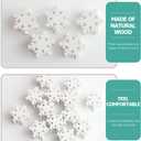 EXCEART 50Pcs Christmas Snowflake Buttons for DIY Crafts White Wooden Snowflake Buttons Embellishments Christmas Tree Ornaments for Winter Party Craft Sewing Home Decor