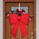 Gejoy Large Christmas Bow Decorations 24 x 16 Inch Door Hanging Giant Red Bows Wall Decor for Xmas Tree Topper Backdrop Baby Shower Wedding Room Decorations