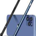 New Aluminum Frame Metal Bumper Frame Slim Hard Case Cover for iPhone15pro, Metal Frame with Soft Inner Bumper, Raised Edge Protection (Blue, for iPhone15 Pro)