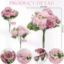 16 Bundles Artificial Flowers Peonies Bulk, Silk Fake Flower with Stems for DIY Bouquet Faux Peony Floral Arrangements for Vase Centerpiece Home Wedding Party Centerpiece(Pink)