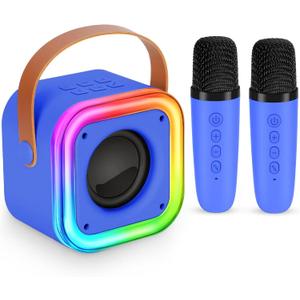 Mini Karaoke Machine for Kids, Girl Toys Gifts, Kids Karaoke Wireless Microphone for 4,5,6,7,8,9,10,11,12 Years Old Boys and Girls Christmas Party Gifts Toys (Dark Blue)