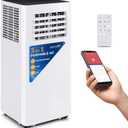 SereneLife Small Air Conditioner Portable 8,000 BTU with Built-in Dehumidifier - Portable AC unit for rooms up to 350 sq ft - WiFi app + Remote Control, Window Mount Exhaust Kit