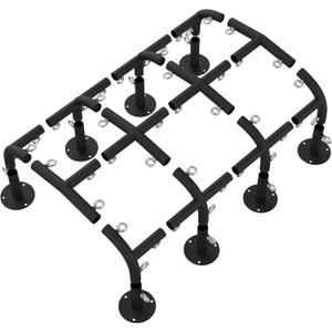 1 3/8'' Canopy Fittings for 8 Leg Carport Frame Parts, Black Canopy Pipe Fittings with Eye Bolts, Carport Frame Kit Low Peak Connectors with 156 Degree Angle (20Pcs)