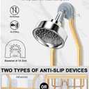 Shower Caddy Hanging - Never Rust Shower Hanging Organizer - Aluminum Over the ShowerHead Caddy with Soap Basket and 6 Razor/Sponge Hooks (Gold)