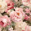Pink Beige Cream Large Vintage Peony Floral Peel and Stick Wallpaper Wall Decor Self Adhesive Wall Paper Stick on Easy Peel Off Contact for Renter Apartment (17.7" x 118")