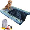 SOLSTICE Inflatable Pup Plank, Dog Water Ramp for Boats and Docks, XL Camo, 200 lb Capacity - Floating Platform for Pets for Lake, River, Beach & Swimming Pool, Includes Pump, Patent-Protected Design